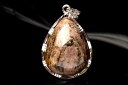 【1点物】Silver925◇庭園水晶 グリーンファントムクォーツ 25x19mm ドロップ ペンダントトップ アクセサリー _PC3533