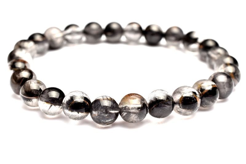 【20％OFF!】【1点物】AAA+☆曇りない白銀の輝き プラチナタイチンルチルクォーツ　7mm ブレスレット アクセサリー _MA4914