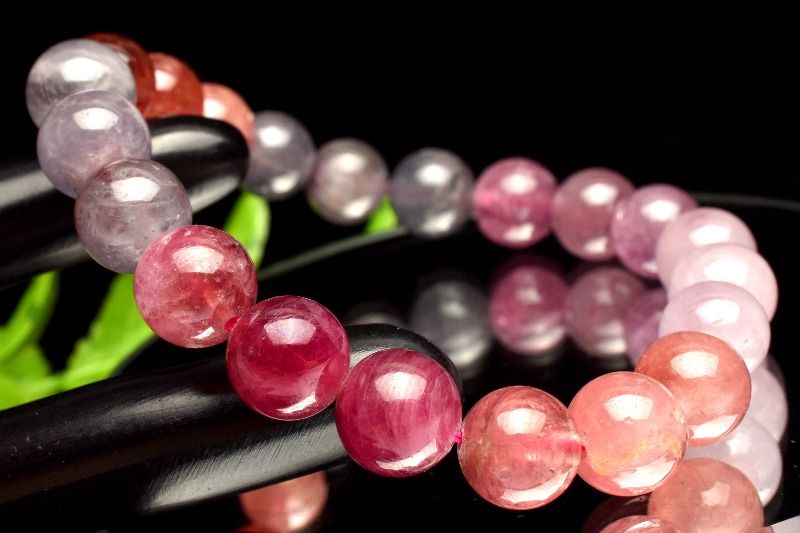 【1点物】AAA透過性あり◇高発色 MIXスピネル　9.5mm　グラデーション ブレスレット アクセサリー _MA5653