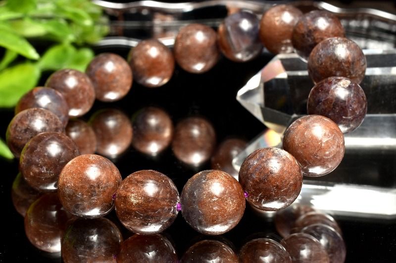 乐天商城 - 【30％OFF!】【1点物】AA☆ブラッドショット内包！ アイオライトサンストーン　11.5mm ブレスレット アクセサリー _MA6087