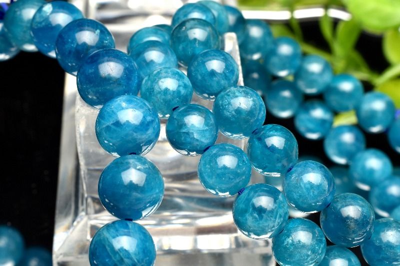 高発色 ブルーアパタイト　8mm ブレスレット アクセサリー 1個売り _BG5879-8