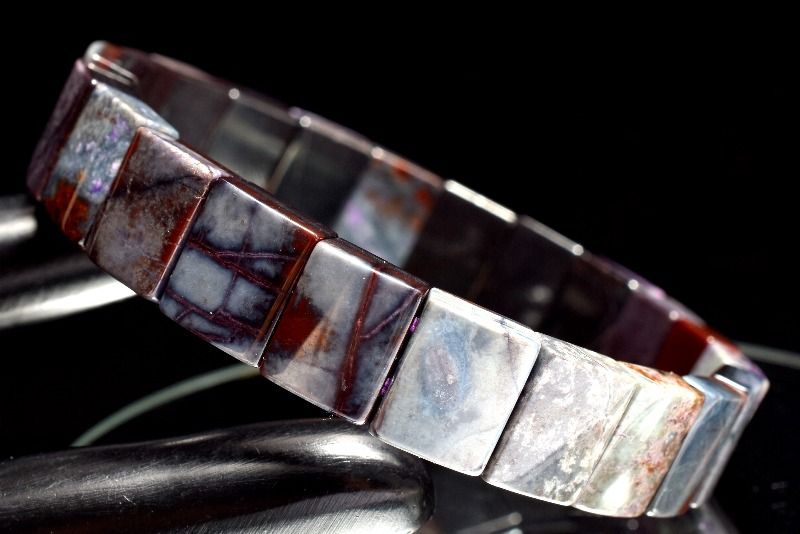 【1点物】三大ヒーリングストーン スギライト(杉石)　7.5-10x11mm バングル アクセサリー _MA6895