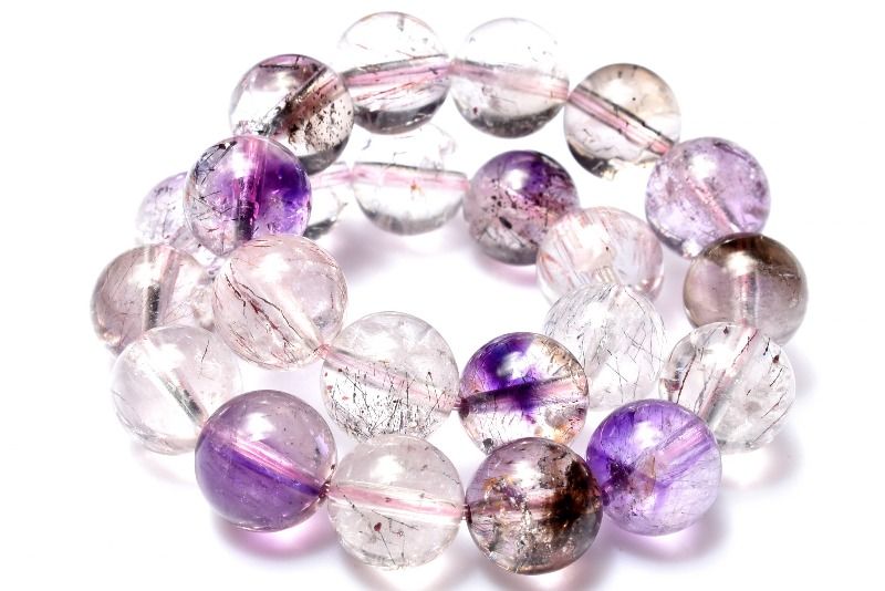 【30％OFF!】【1点物】上質◇マルチカラー スーパーセブン　8mm ブレスレット アクセサリー _MA7956