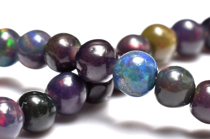 【1点物】AAA☆エチオピア産 ブラックプレシャスオパール　5mm ブレスレット アクセサリー _MA8018