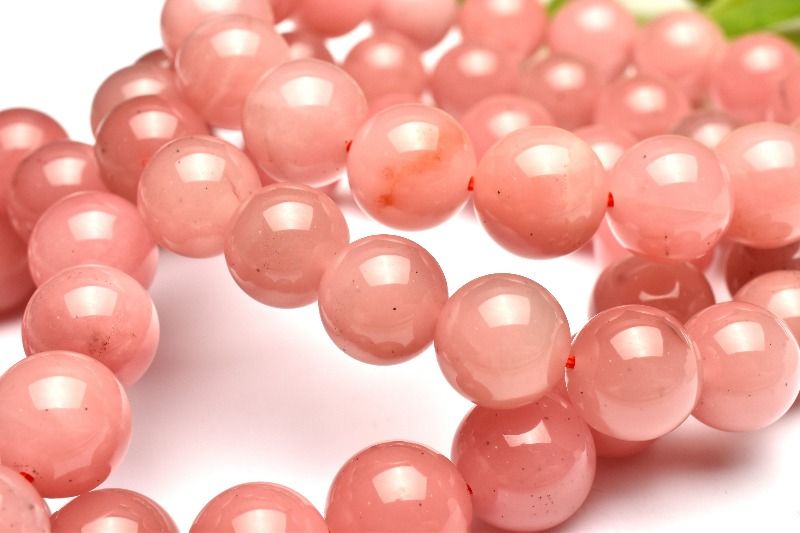ブラジル産◇高発色 グァバクォーツ(天然ピンククォーツ)　12-12.5mm ブレスレット アクセサリー 1個売り _BG5969-12-125