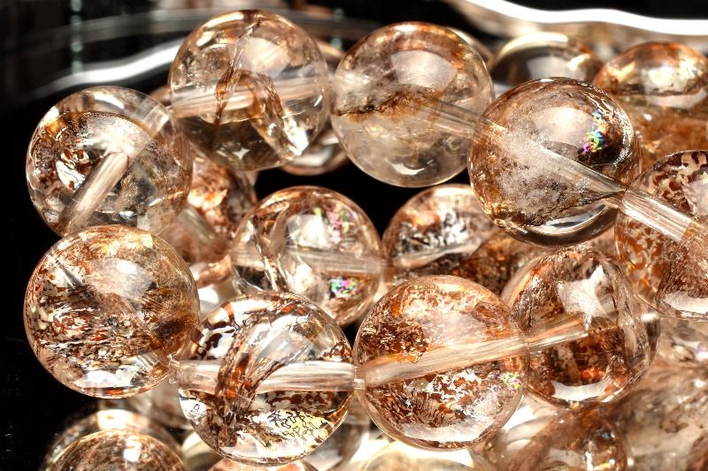 ライモナイトインクォーツ　13mm ブレスレット アクセサリー 1個売り _BG5970-13