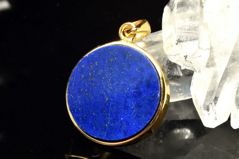 【20％OFF!】【1点物】Silver925◇5A級☆天然無着色 ラピスラズリ　16mm　コイン ペンダントトップ アク..