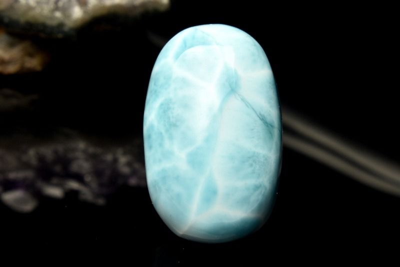 【1点物】AA☆美しい水面模様 ラリマー　22x14mm　オーバル ルース ハンドメイド _PC5626