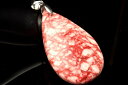 【1点物】Silver925◇希少レア シナバー辰砂 38x24mm ドロップ ペンダントトップ アクセサリー _PC5638