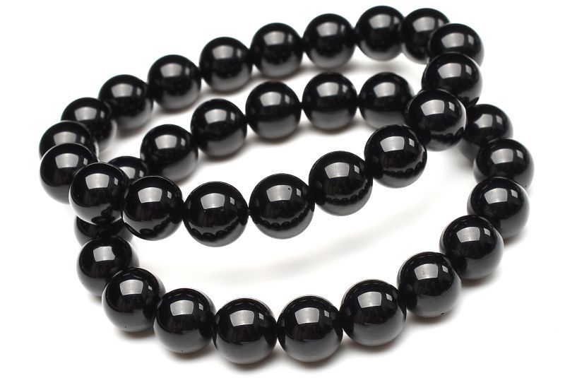 【20％OFF!】希少 テクタイト(黒隕石)　10.5mm ブレスレット アクセサリー 1個売り _B1491-105(3)