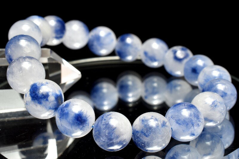【20％OFF!】【1点物】希少◇濃いブルー デュモルチェライトインクォーツ　10mm ブレスレット アクセサリー _MA9042