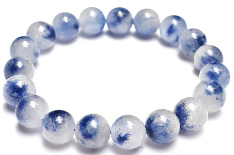 【20％OFF!】【1点物】希少◇濃いブルー デュモルチェライトインクォーツ　10mm ブレスレット アクセサリー _MA9042