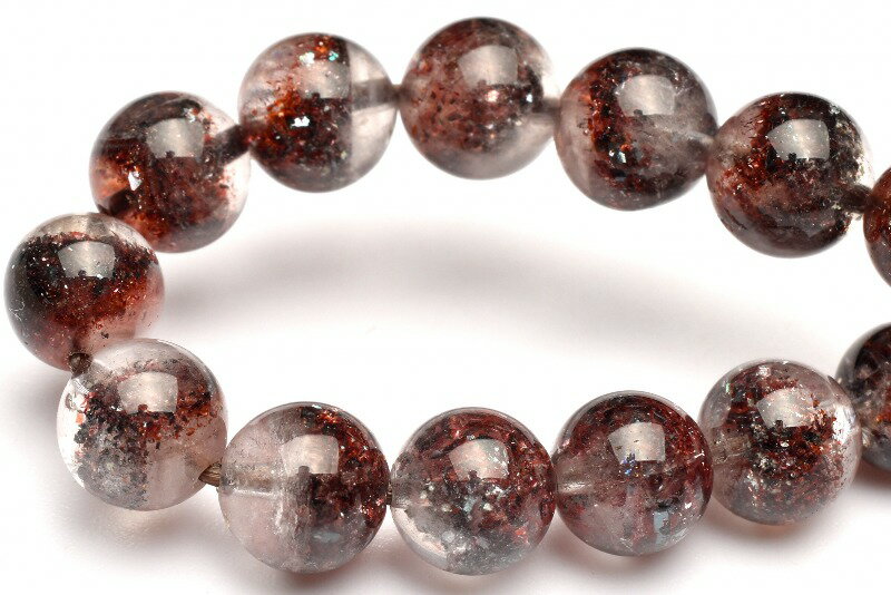 【1点物】AAA☆ピラミッドファントム ストロベリークォーツ(レピドクロサイトインクォーツ)　6.5mm ブレスレット アクセサリー _MA9183