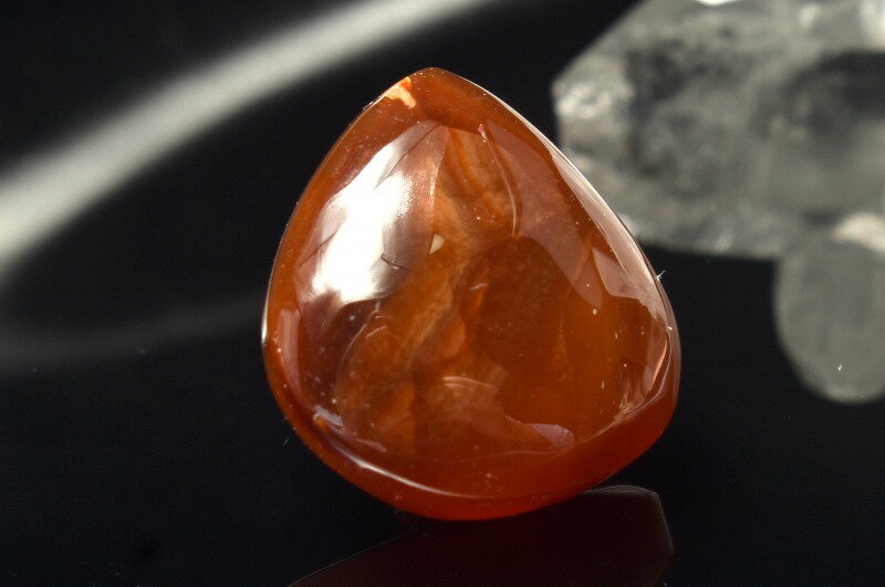 【1点物】高品質◇炎のような輝き ファイアーアゲート　17x16mm　ドロップ ルース ハンドメイド _PC5923