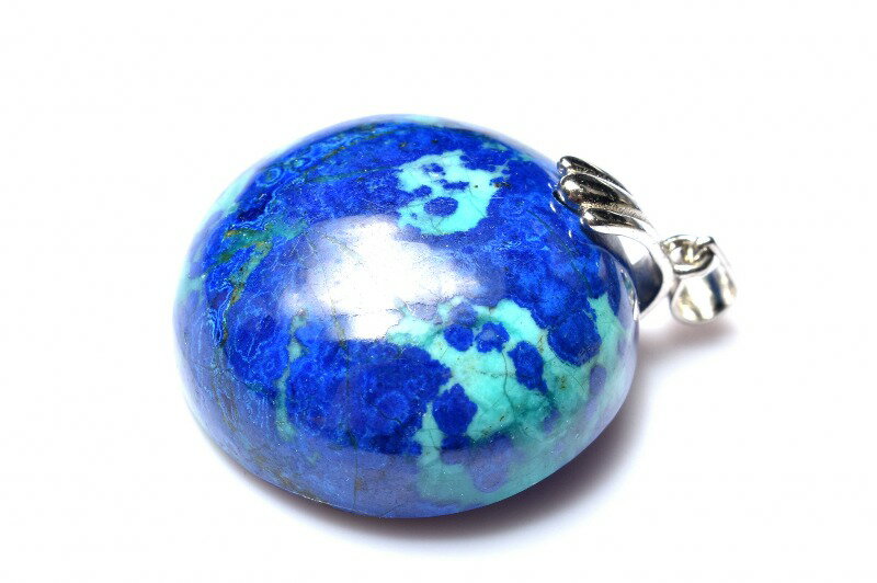 【20％OFF!】【1点物】Silver925◇高発色 アズライト　22mm　ドロップ ペンダントトップ アクセサリー _PC6024