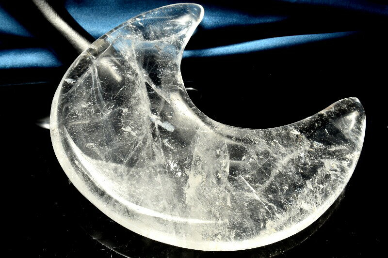【1点物】水晶クリスタルクォーツ　107x95mm　三日月 置物 _CG6642【宅急便のみ】