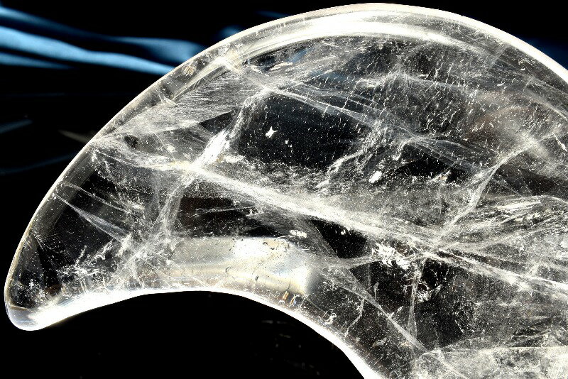 【1点物】水晶クリスタルクォーツ　107x95mm　三日月 置物 _CG6642【宅急便のみ】