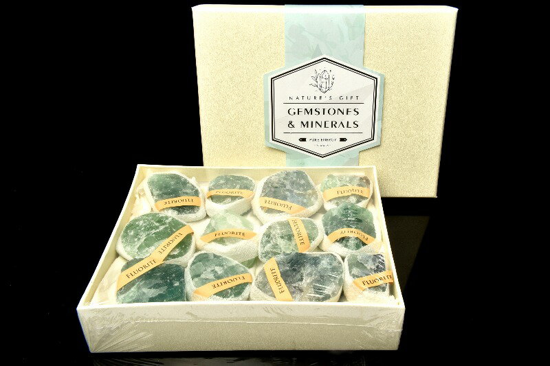 箱売り(12個入り) グリーンフローライト 32-58x24-45mm 鉱物標本ケース ...