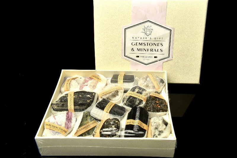 箱売り(14個入り) MIXトルマリン 36-58x20-46mm 鉱物標本ケース 原石 1...