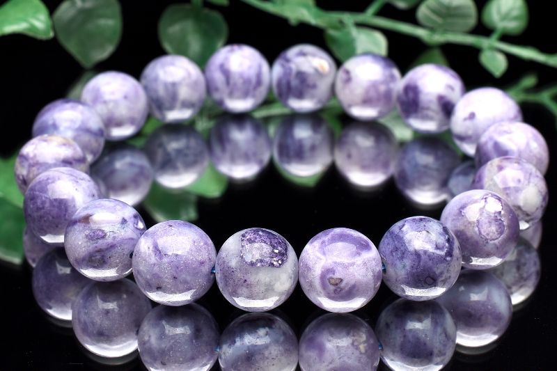 【1点物】AA+☆高発色 ティファニーストーン　12mm ブレスレット アクセサリー _U7531