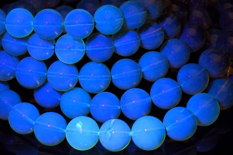 メキシコ産高品質◇クリア ブルーアンバー　7mm ブレスレット アクセサリー 1個売り _B1509-7