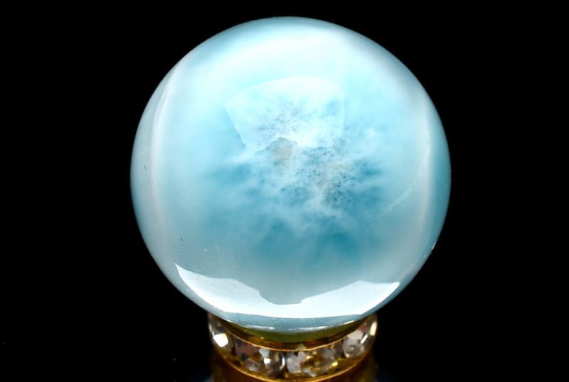 【1点物】大珠◇三大ヒーリング ラリマー 18mm 大珠(貫通穴) ビーズ ハンドメイド _P8516