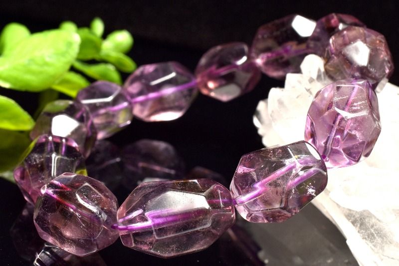 【1点物】希少◇バイカラー アメトリン　13.5-20.5x13.5-15.5mm　原石ラフカット ブレスレット アクセサリー _MA9272