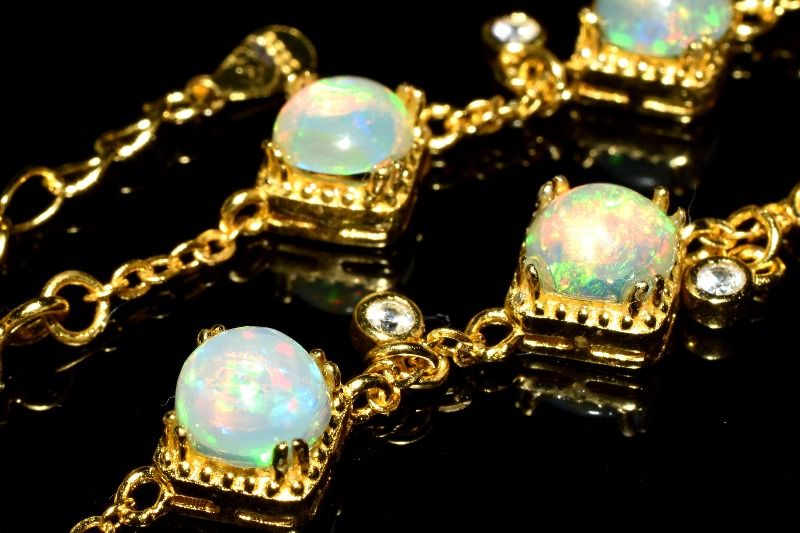 【20％OFF!】【1点物】AAAA☆エチオピア産 Silver925 プレシャスオパール　5.5mm　アジャスター付き ブレスレット アクセサリー _MA9564