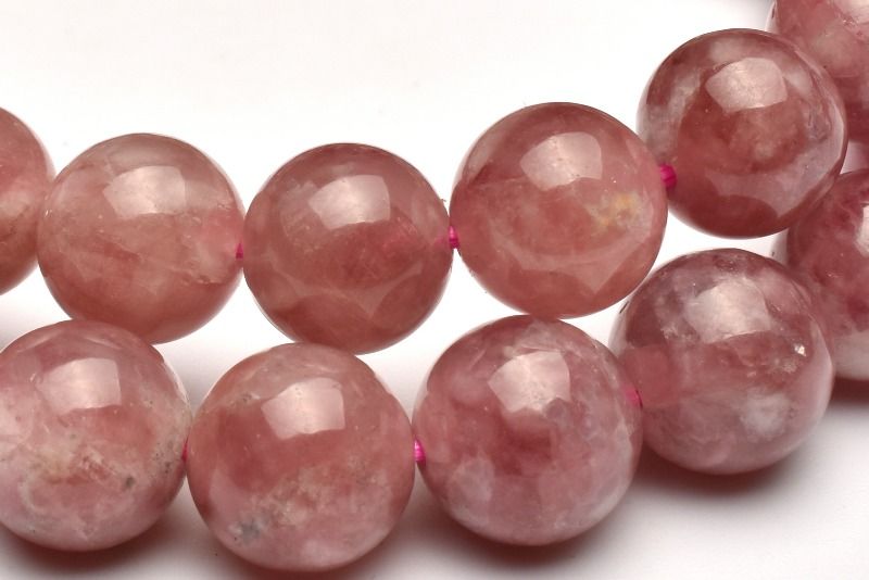 大人ピンクカラー ピンクトルマリンインレピドライトシリカ　9.5mm ブレスレット アクセサリー 1個売り _BG6031-95