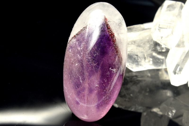 【1点物】AAA☆訳あり欠け スーパーセブンアメジスト 30x15mm オーバル ルース ハンドメイド _PC6122