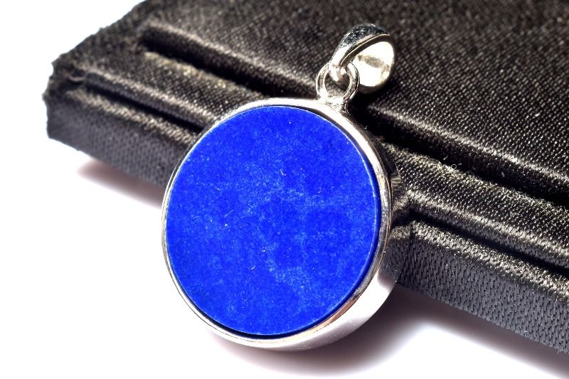 【1点物】Silver925◇天然無着色 ラピスラズリ　16mm　コイン ペンダントトップ アクセサリー _PC6134