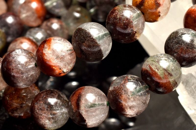 半々タイプ ガーデンクォーツ　9.5mm ブレスレット アクセサリー 1個売り _BG6073-95