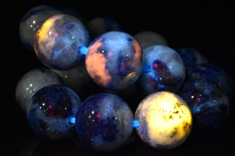 【1点物】アフガニスタン産 ハックマナイト　11mm ブレスレット アクセサリー _MA9978