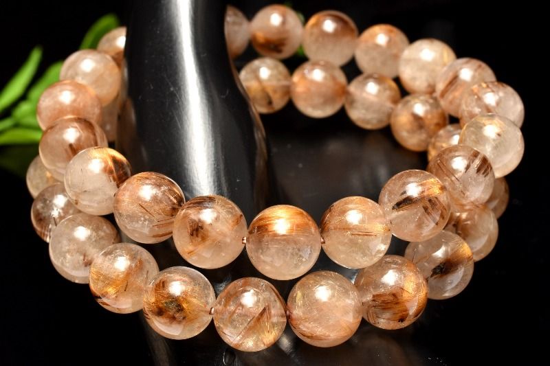 人気◇板状金針 タイガータイチンルチルクォーツ　13mm ブレスレット アクセサリー 1個売り _BG6092-13