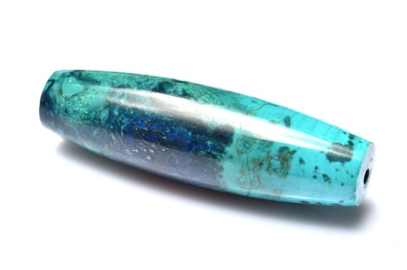 【1点物】美しいコントラスト クリソコラ　38x11mm　天珠 ビーズ ハンドメイド _PC6413