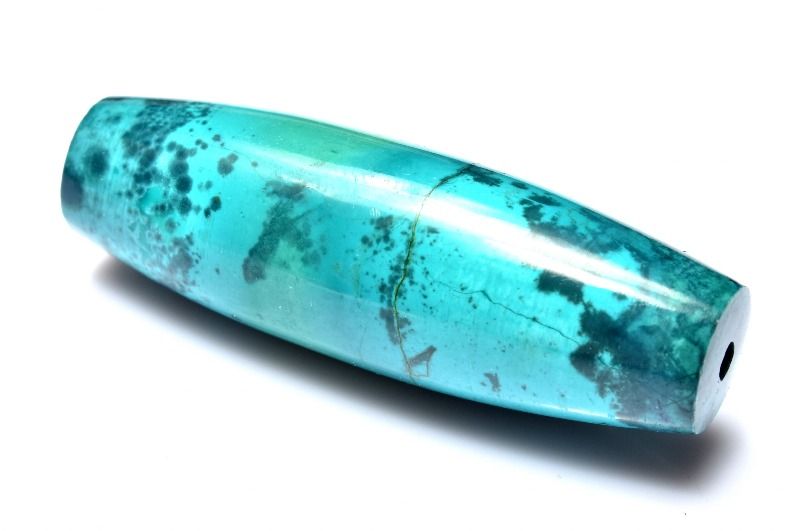 【1点物】美しいコントラスト クリソコラ　40x13mm　天珠 ビーズ ハンドメイド _PC6414