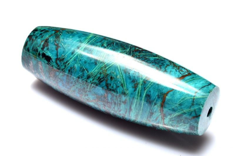 【1点物】美しいコントラスト クリソコラ　40x15mm　天珠 ビーズ ハンドメイド _PC6416