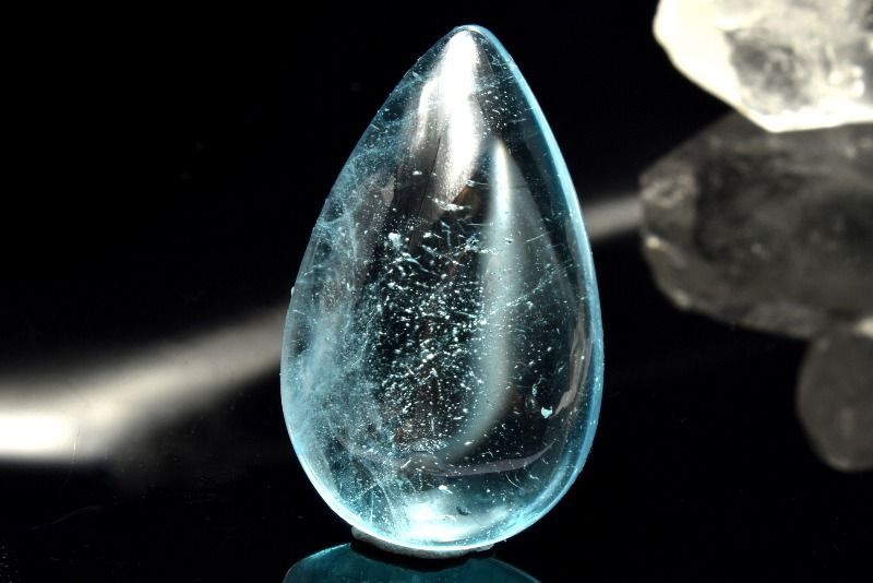 【1点物】AAA☆高発色透明 ブルートパーズ 24x15mm ドロップ ルース ハンドメイド _PC6464