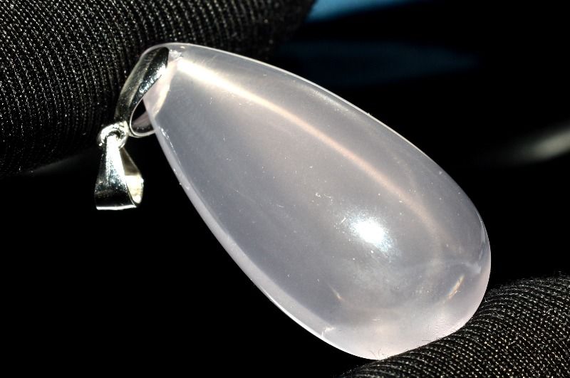 【1点物】Silver925◇モザンビーク産 スターローズクォーツ　34x17mm　ドロップ ペンダントトップ アク..