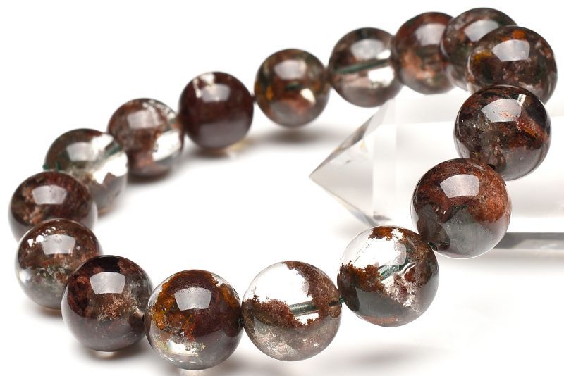 【1点物】透明◇レイヤー ガーデンクォーツ　13mm ブレスレット アクセサリー _U7734