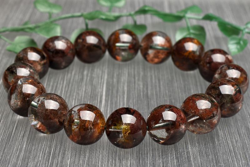 【1点物】透明◇レイヤー ガーデンクォーツ　13mm ブレスレット アクセサリー _U7734