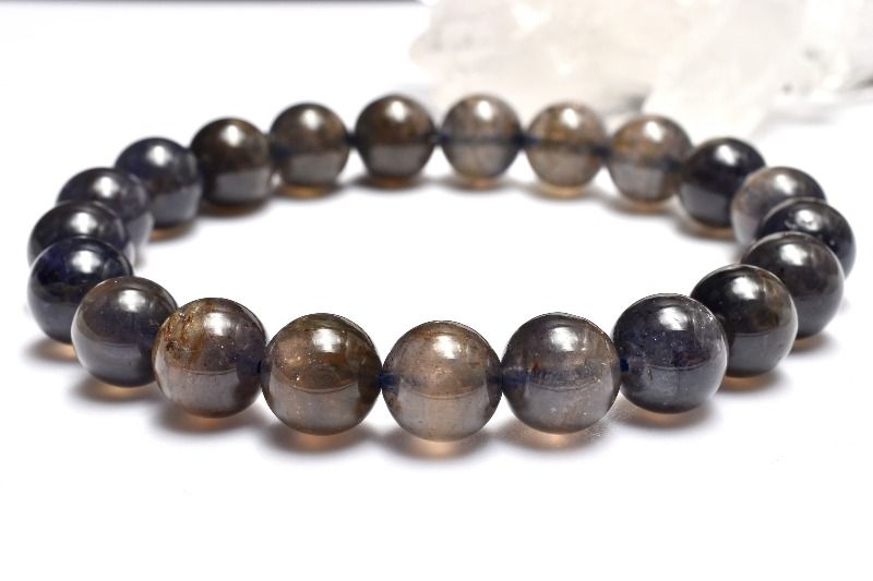 【1点物】多色性抜群！ アイオライトサンストーン　9mm ブレスレット アクセサリー _MC35(3.0)