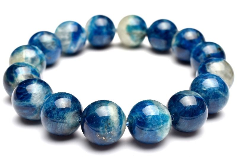 【1点物】希少◇発光鉱物 ブルーハックマナイトシリカ 13mm ブレスレット アクセサリー _MC158