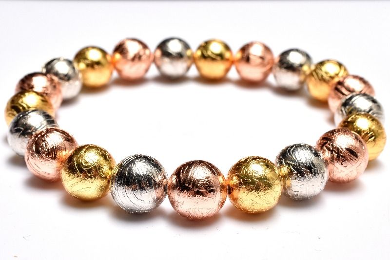 【20％OFF!】【1点物】宇宙からの贈り物 MIXメテオライト(アルタイ隕石) 10mm ブレスレット アクセサリー _MC397