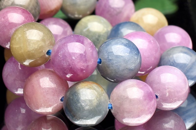 【1点物】天然非加熱 コランダム MIXサファイア　9.5mm ブレスレット アクセサリー _U7891