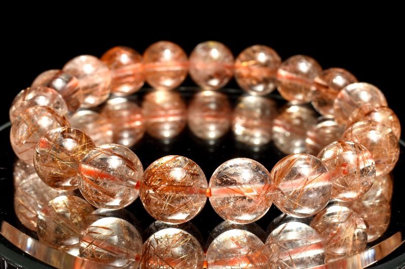 【1点物】透明◇内包美 ブロンズルチルクォーツ 11mm ブレスレット アクセサリー _MC499