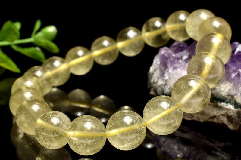 【1点物】希少◇宇宙の神秘 リビアングラス　10.5mm ブレスレット アクセサリー _MC625