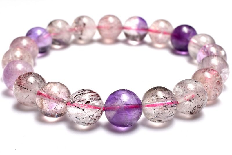 【30％OFF!】【1点物】上質◇マルチカラー スーパーセブン　10.5mm ブレスレット アクセサリー _MC664