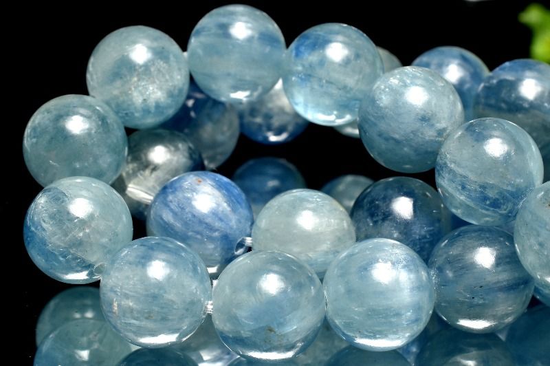 天然色◇爽やか カイヤナイトシリカ　11mm ブレスレット アクセサリー 1個売り _BG6127-11