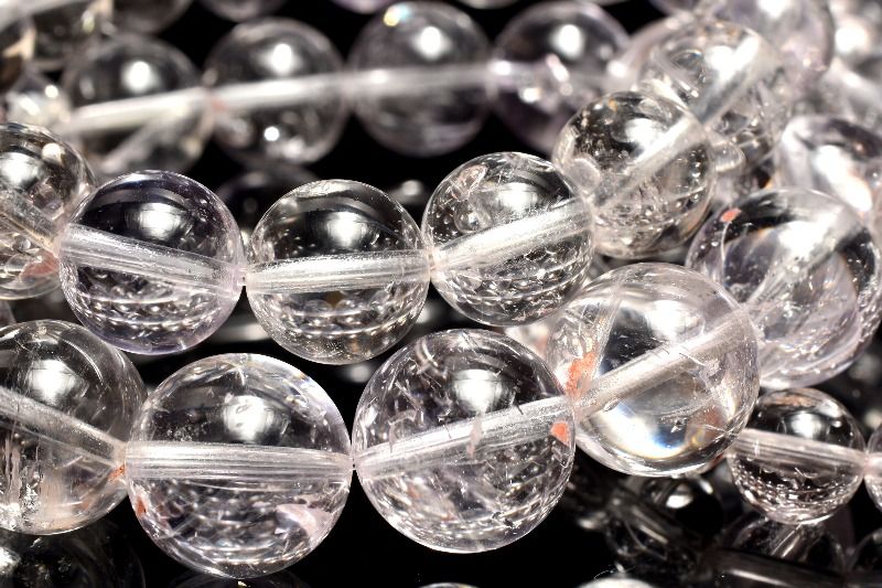 UV発光◇パキスタン産 オイルインクォーツ(石油入り水晶)　11.5mm ブレスレット アクセサリー 1個売り _BG6128-115